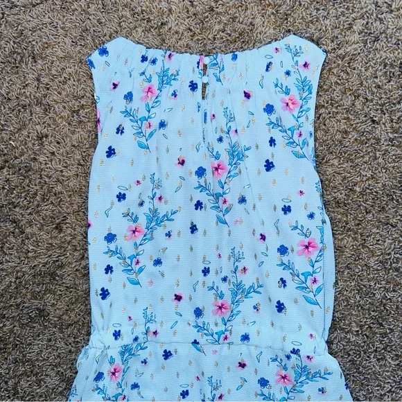 Juicy Couture Light Blue Floral MiNI Dress XXL high neck summer dress - Picture 7 of 10